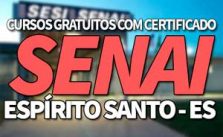 Cursos Gratuitos SENAI ES 2019 com Certificado